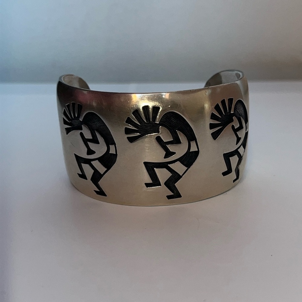 Sterling Silver Kokopelli Bracelet Hopi Native American Indian Jewelry Signed